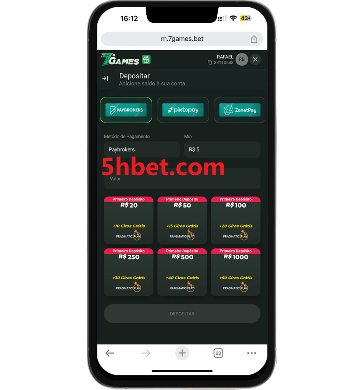 Baixe o aplicativo 5hbet.com para jogar a qualquer momento